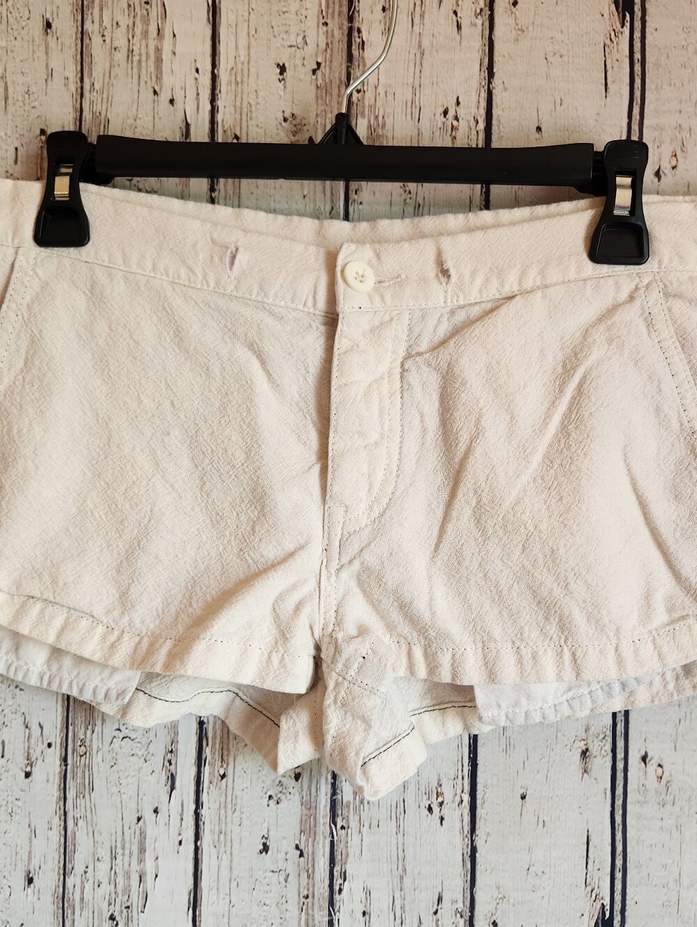 Free People Cream Textured Cotton Blend Utility Shorts Casual Boho Size XS